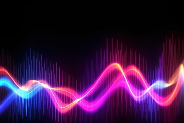 Fototapeta premium abstract futuristic background with pink blue glowing neon moving high speed wave lines and bokeh lights. Data transfer concept Fantastic wallpaper, Ai Generative