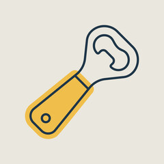 Close up of bottle opener vector icon