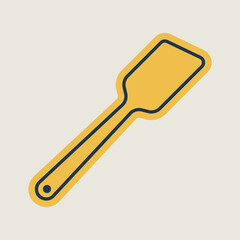 Kitchen wooden spatula vector icon