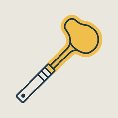 Soup ladle vector icon. Kitchen appliances