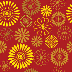 Fototapeta na wymiar Seamless background with floral pattern for background design and print.
