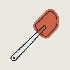 Silicone kitchen spatula vector icon