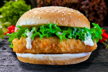 Chicken Burger with Lettuce