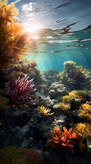 Fototapeta na wymiar Underwater landscape of a coral reef