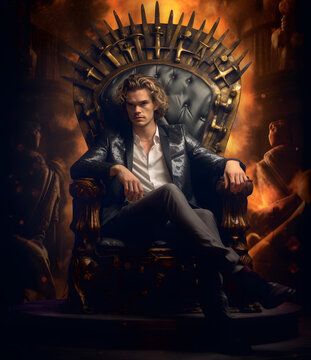 Businessman on a throne