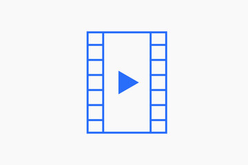 Geometric filmstrip illustration in flat style design. Vector illustration and icon. 