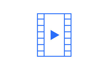 Isolated Geometric filmstrip illustration in flat style design. Vector illustration and icon. 