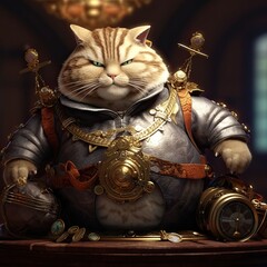 3d fat cat character