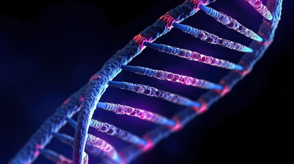 Human cell biology DNA molecular structure. Generative AI.