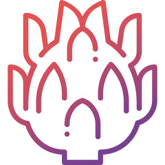 dragon fruit gradient line icon