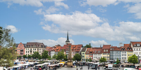 Fototapeta na wymiar Panoramic aerial view of Erfurt,Germany