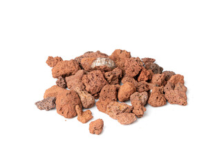 Volcano Stone Isolated, Red Volcanic Pumice, a Cold Piece of Lava, Basalt Extrusive Igneous Rock