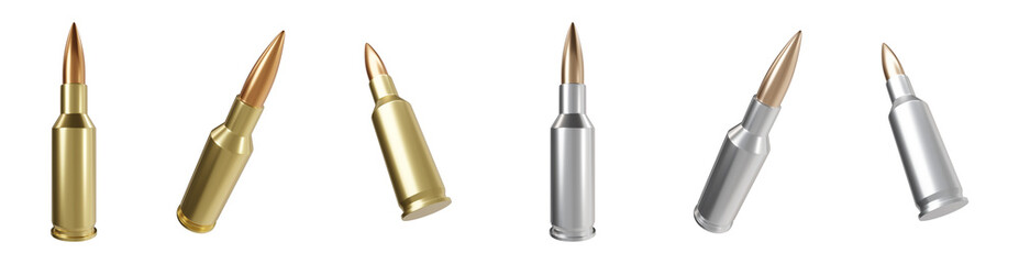 ammunition 3d render set , bullet for soldier 3d element  - obrazy, fototapety, plakaty