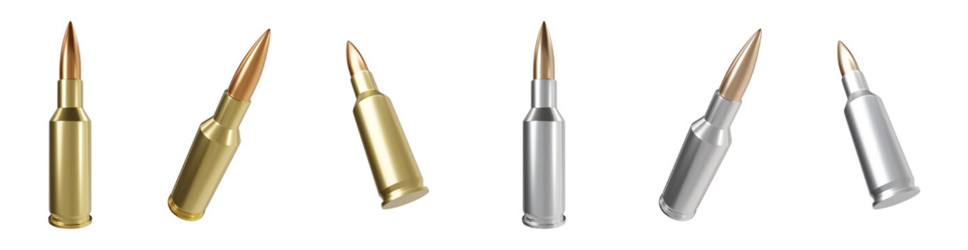 ammunition 3d render set , bullet for soldier 3d element 