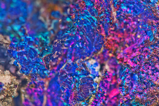 Ore close-up. Nugget.Colorful abstract background. Crystals