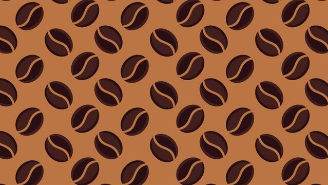 coffee beans pattern background loop animation video