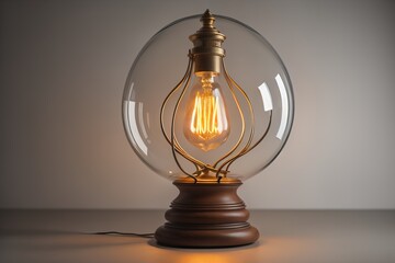 Fototapeta na wymiar Vintage edison light bulb on a dark background. generative ai