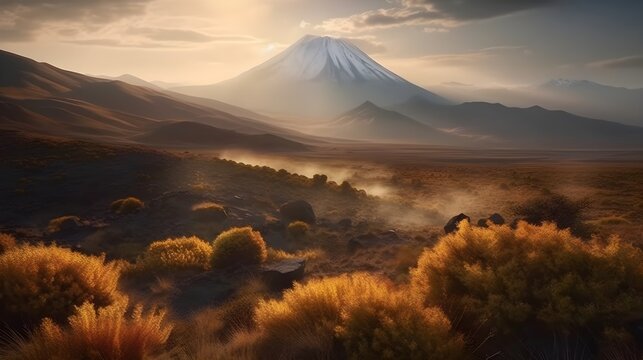 Nature Photography of Beautiful Mountscape. Created with Generative AI Technology