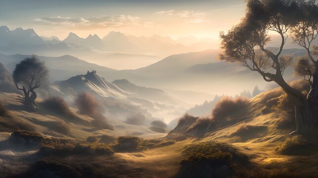 Nature Photography of Beautiful Mountscape. Created with Generative AI Technology