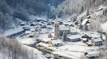 ski resort in winter