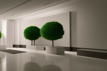 3d render of a plant in the interior