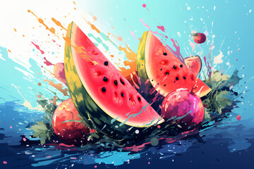 Watermelon based on generative AI