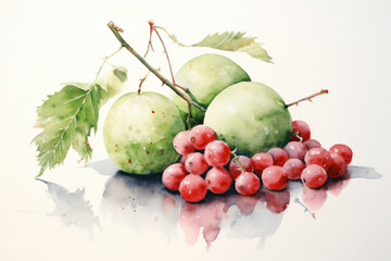 Fruits Water color based on generative AI