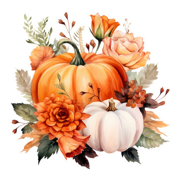 recommend clip art: Fall Autumn Watercolor Pumpkin Clip Art, Fall Autumn Watercolor Illustration, Flowers Sublimation Design, Flower Clip Art
