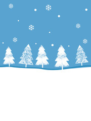 Obraz premium Christmas background with trees and snowflakes