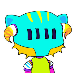 cartoon monster character design colorful children comic screaming alien