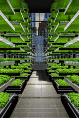 indoor vertical farming in cities - 3D-Illustration