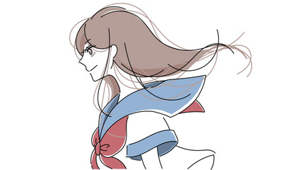 横顔の女子高生