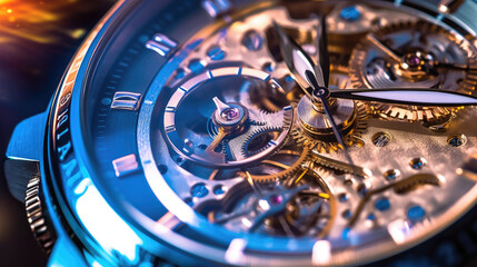 Close-up of a classic watch gear