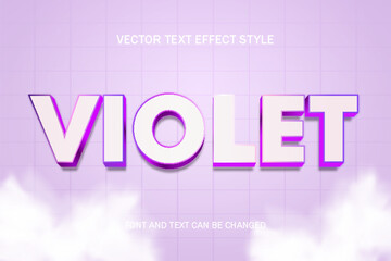 violet purple font typography lettering 3d editable text effect font style template design background
