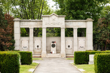 Central cemetery in Vienna, monuments to Soviet soldiers of the Second World War.