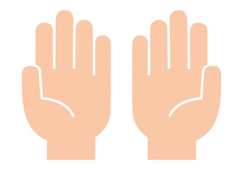 両手のイラスト(手のひら)