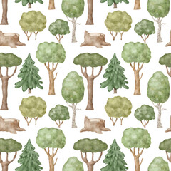 Woodland seamless pattern