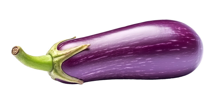 purple eggplants isolated on transparent background

