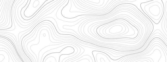 Abstract wavy topographic map. Abstract wavy and curved lines background. Abstract geometric topographic contour map background. - obrazy, fototapety, plakaty