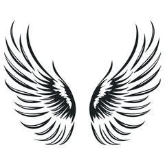 angel wings silhouette. vector illustration Icon. EPS 10