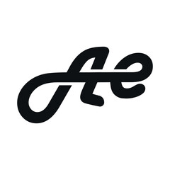 AE letter background vector design, AE logo design.	