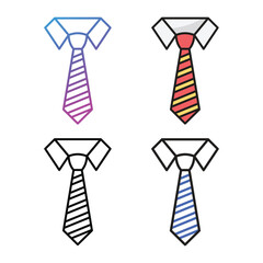Tie icon design in four variation color