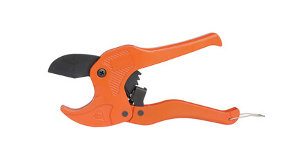 PVC pipe cutter isolated on white ,clipping path.