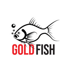gold fish line art with simple design