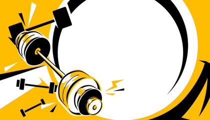 Weight lifting abstract background design. Sports concept