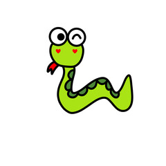 green snake cartoon
