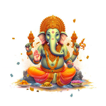 ganesh chaturthi illustration. Generative AI.