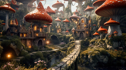 Obraz premium Mushroom Town