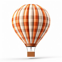 Fototapeta premium Illustration of hot air balloon isolated on white background. The passenger basket at the bottom and the envelope part are colorfully and attractively designed.