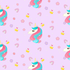 seamless pattern with Unicorn vector illustration
